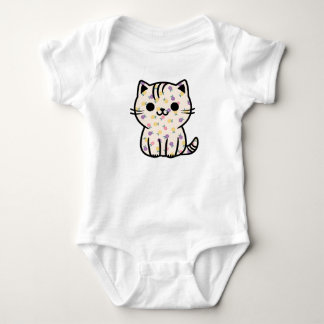 かわいいフローラ子猫 ベビーボディスーツ