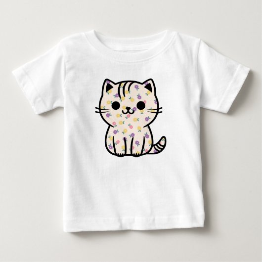 かわいいフローラ子猫 ベビーTシャツ (正面)