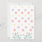 かわいいフローラ小さなホッパーバニー赤ちゃんシャワー 招待状 (裏面)