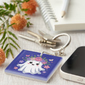 かわいいフローラ幽霊かわいいハロウィーン幽霊 キーホルダー (正面右)