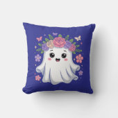 かわいいフローラ幽霊かわいいハロウィーン幽霊 クッション (正面)