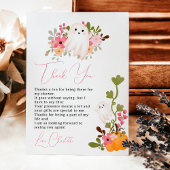 かわいいフローラ幽霊カボチャ小さなブーブベイビーシャワー サンキューカード