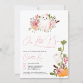 かわいいフローラ幽霊カボチャ小さなブーブベイビーシャワー 招待状 (正面)