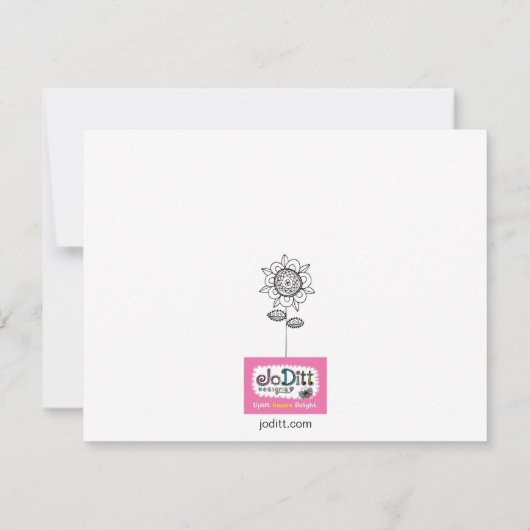 かわいいフローラ手文字白黒鑑賞 サンキューカード (裏面)