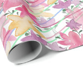 かわいいフローラ春カントリーテーマ水彩画 ラッピングペーパー (ロールコーナー)