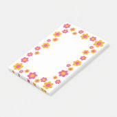 かわいいフローラ春デザイン明るい赤紫色ピンクと黄色 ポストイット (アングル)