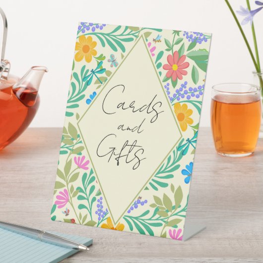 かわいいフローラ春夏のヴィンテージボホカードギフト 台座サイン (インサイチュ)