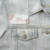 かわいいフローラ木目の名前タグ 名札 (インサイチュ)