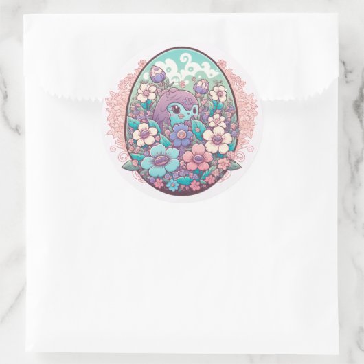 かわいいフローラ漫画スタイル図解入りの、写真付きのシール ラウンドシール (バッグ)