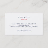 かわいいフローラ爆弾髪スタイリストコーム髪サロン 名刺 (裏面)