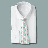 かわいいフローラ猫の柄 ネクタイ