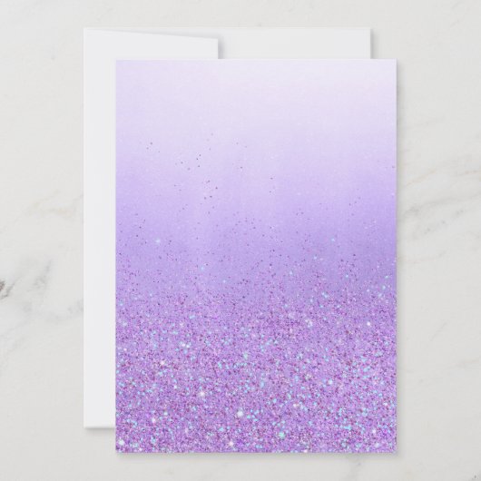 かわいいフローラ紫の赤ちゃんシャワーを待つことができる 招待状 (裏面)