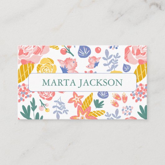 かわいいフローラ美容師 名刺 (正面)