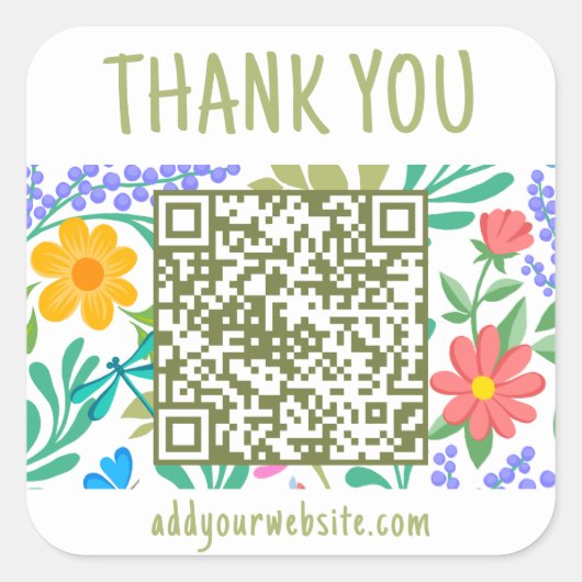かわいいフローラ自然ご購入ありがとうございます スクエアシール (正面)