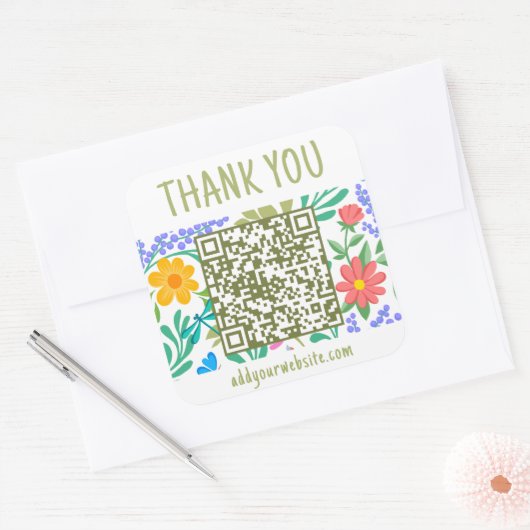 かわいいフローラ自然ご購入ありがとうございます スクエアシール (封筒)
