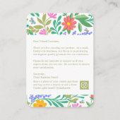 かわいいフローラ自然ご購入ありがとうございます ノートカード (裏面)