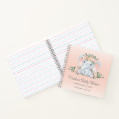 かわいいフローラ象の赤ちゃん女の子の赤ちゃんシャワー ノートブック (内部)