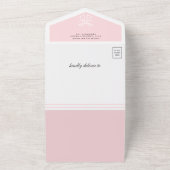 かわいいフローラ赤面ピンクコケットボウベイビーシャワー オールインワン招待状