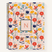 かわいいフローラ赤面ピンクパターンモノグラム