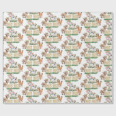 かわいいフローラ農場動物ラッピング紙 ラッピングペーパー (フラット)