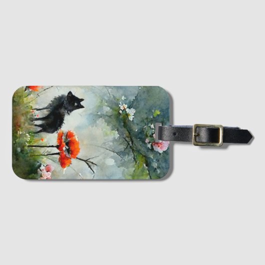 かわいいフローラ野生の動物のラゲッジタグ ラゲッジタグ (正面横)