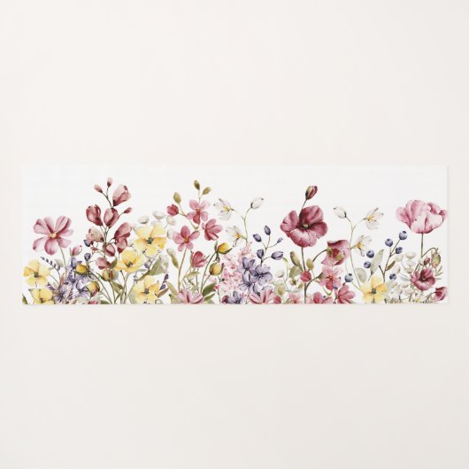 かわいいフローラ野生の花名ヨガマット ヨガマット (裏面(横))