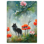 かわいいフローラ野生動物のクリップボード クリップボード (裏面)