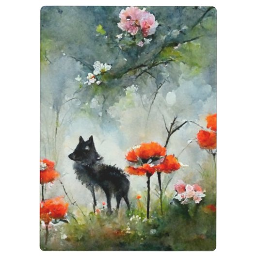 かわいいフローラ野生動物のクリップボード クリップボード (裏面)