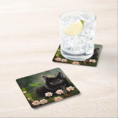 かわいいフローラ野生動物 スクエアペーパーコースター (インサイチュ)