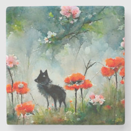 かわいいフローラ野生動物 ストーンコースター