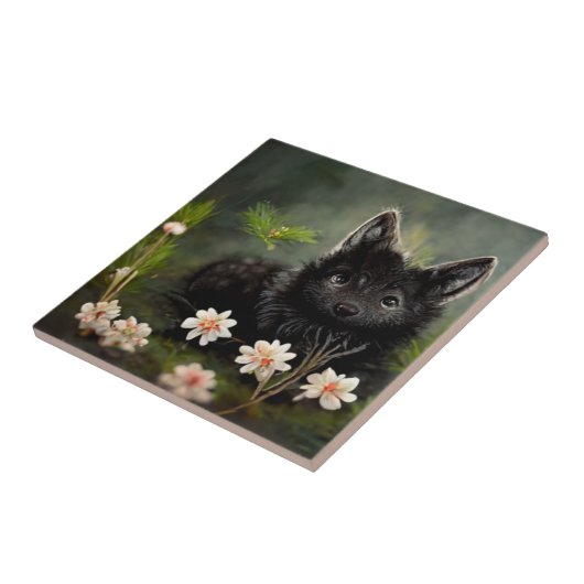 かわいいフローラ野生動物 タイル (側面)