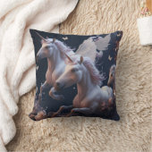 かわいいフローラ飛んでいるユニコーン小さなポニースローP クッション (ブランケット)