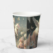 かわいいフローラ飛んでいるユニコーン小さなポニー紙クー 紙コップ (右)