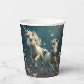 かわいいフローラ飛んでいるユニコーン小さなポニー紙クー 紙コップ (裏面)