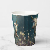 かわいいフローラ飛んでいるユニコーン小さなポニー紙クー 紙コップ (左)