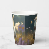 かわいいフローラ飛んでいるユニコーン小さなポニー紙クー 紙コップ (右)