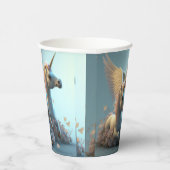 かわいいフローラ飛んでいるユニコーン小さなポニー紙クー 紙コップ (右)