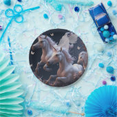 かわいいフローラ飛んでいるユニコーン小さなポニー紙Pl ペーパープレート (パーティー)