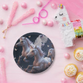 かわいいフローラ飛んでいるユニコーン小さなポニー紙Pl ペーパープレート (パーティー)