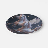 かわいいフローラ飛んでいるユニコーン小さなポニー紙Pl ペーパープレート (アングル)