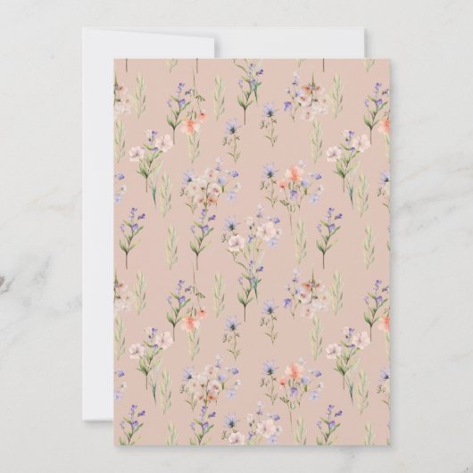 かわいいフローラ鹿の子鹿 |エアリー春ベビーシャワー 招待状 (裏面)