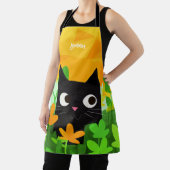 かわいいフローラ黒猫エプロン猫好き エプロン (インサイチュ)