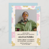 かわいいフローラ32歳の誕生日の招待レトロ写真 招待状 (正面/裏面)