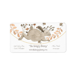 かわいいフローラ&ウサギ ラベル