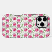 かわいいフローラ/バラ繰り返しパターン iPhoneケース (裏面横)