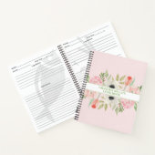 かわいいフローラ&水玉模様パーソナライズされたレシピ ノートブック (内部)