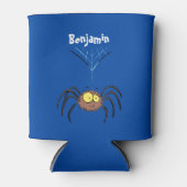 かわいいフワフワのクモの漫画 缶クーラー (正面)