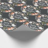 かわいいフワフワのクリスマスキツズリース ラッピングペーパー (角)