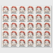 かわいいフワフワのクリスマスバニー ラッピングペーパー (フラット)