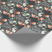 かわいいフワフワのクリスマスロビンスリース ラッピングペーパー (角)